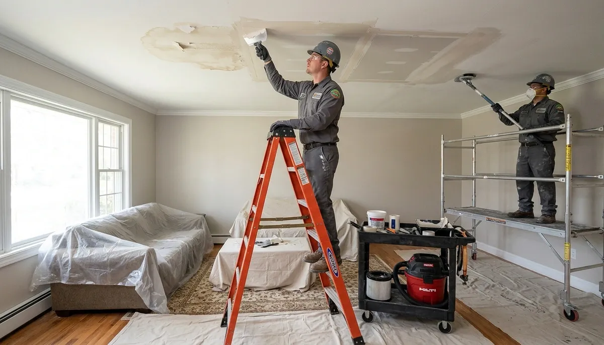 Ceiling water damage repair in Moreno Valley, CA for homes after leaks and pipe failures