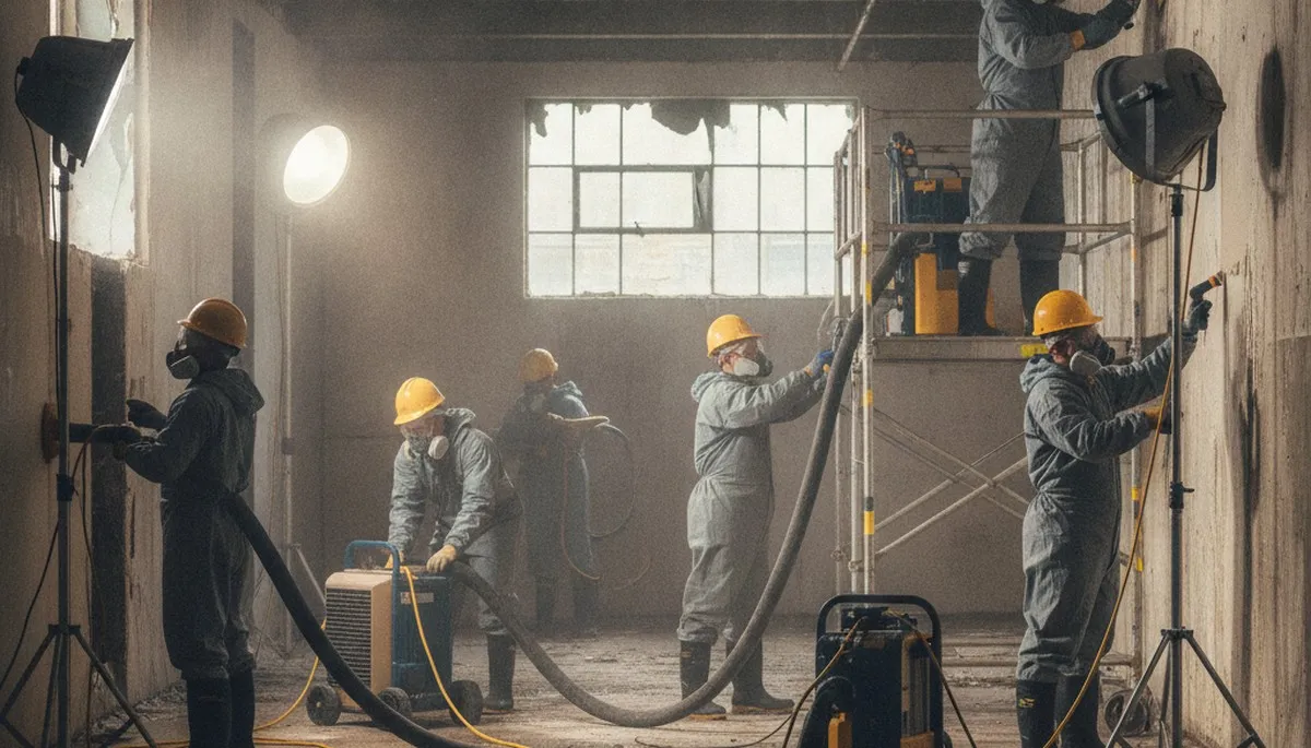 Water damage restoration team in Moreno Valley, CA providing 24/7 emergency cleanup and repair