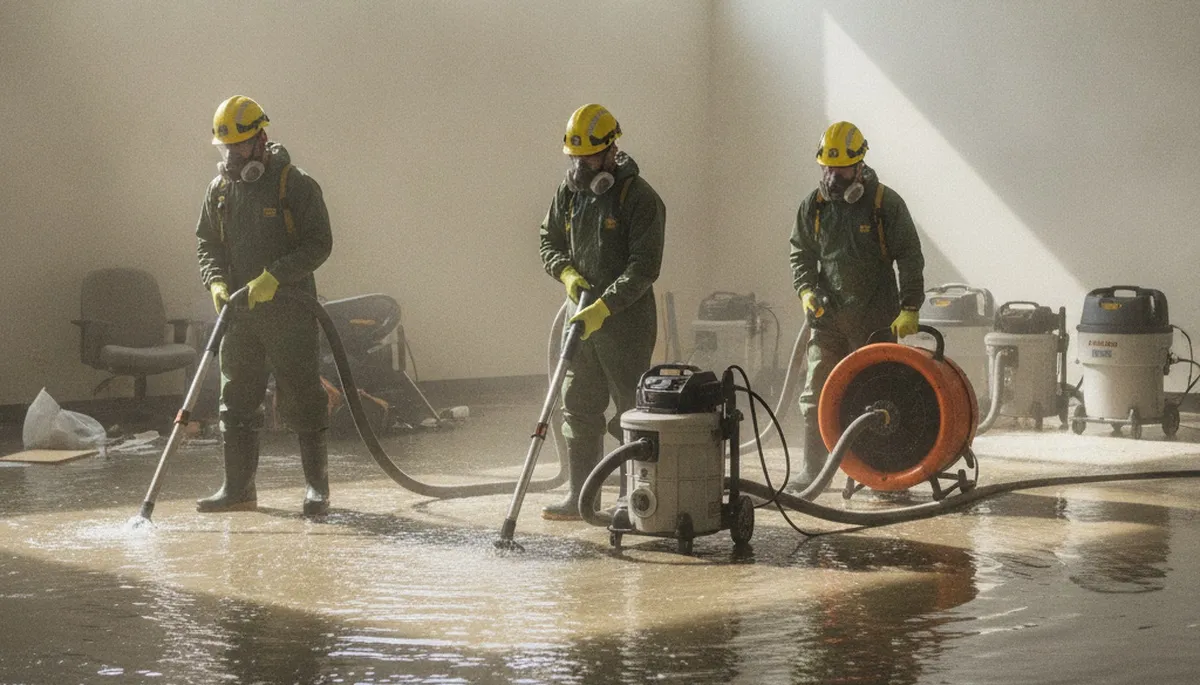 Water damage restoration crew providing emergency water removal in Moreno Valley, CA