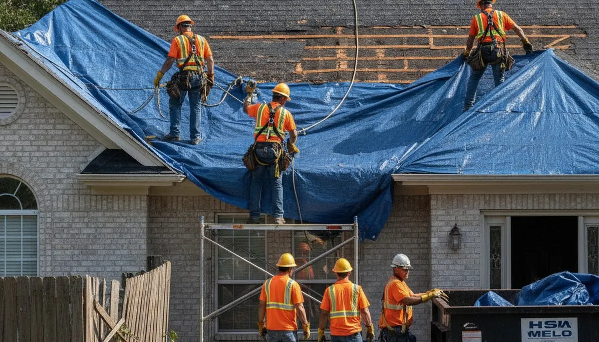 Moreno Valley, CA storm damage restoration crew repairing water damage after flooding