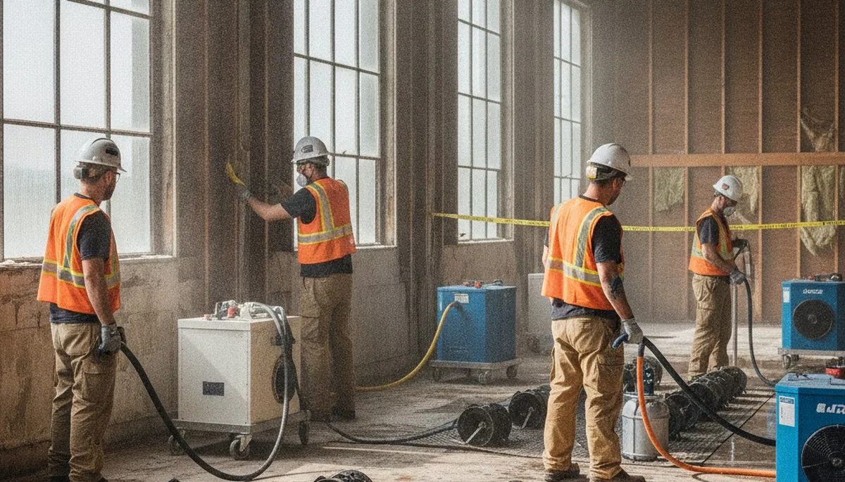 Structural drying equipment removing hidden moisture in a Moreno Valley, CA home