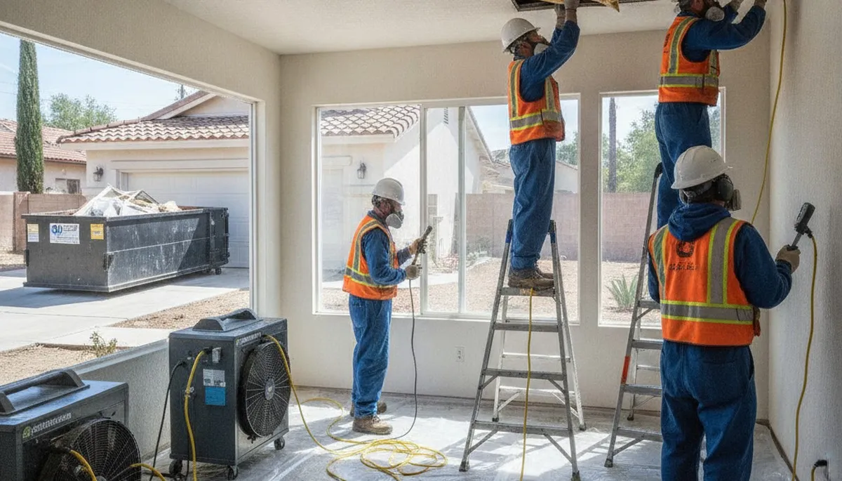 Water damage restoration team in Moreno Valley, CA providing professional cleanup and repair services