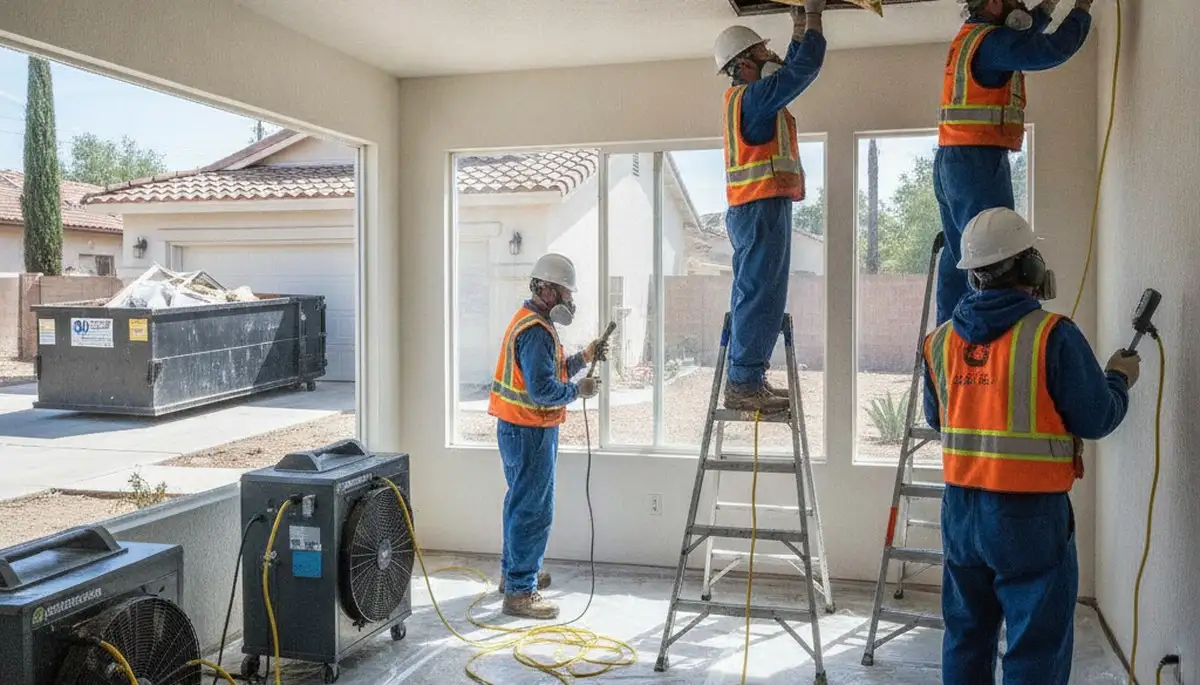 Water damage restoration team in Moreno Valley, CA providing professional cleanup and repair services