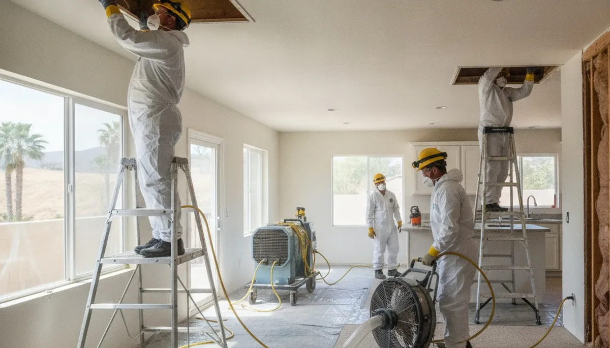 Water damage restoration team serving Moreno Valley, CA for emergency cleanup and repair