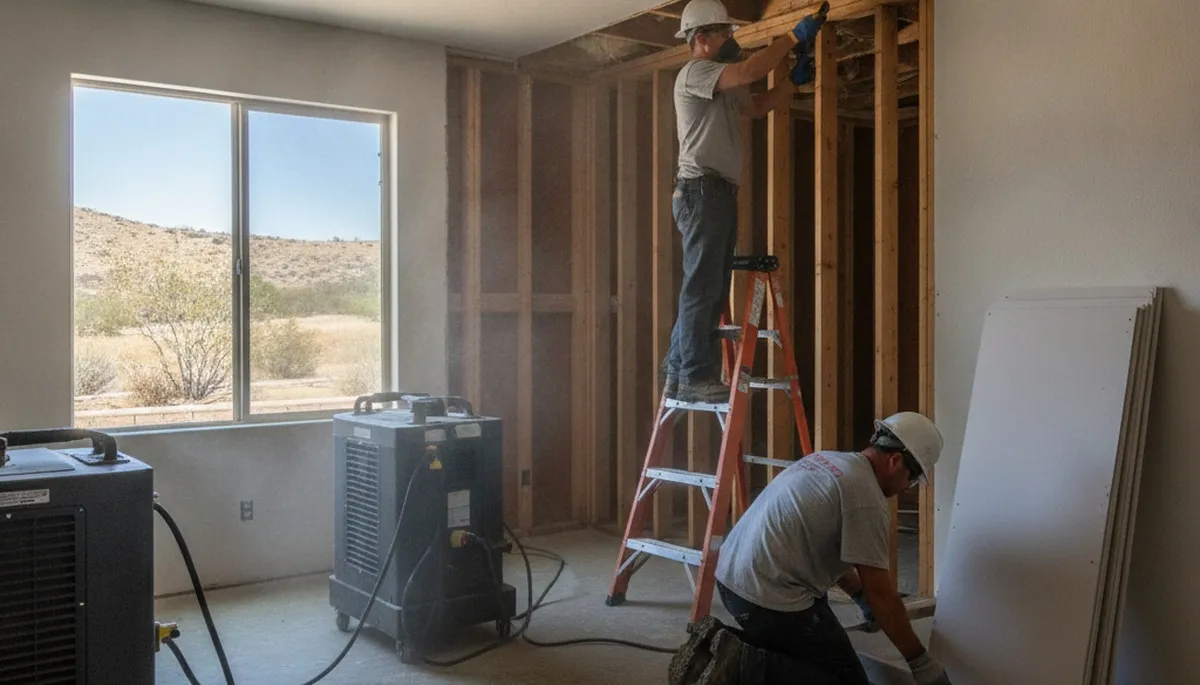 Water damage restoration team in Moreno Valley, CA providing emergency cleanup and drying services
