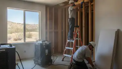 Water damage restoration team in Moreno Valley, CA providing emergency cleanup and drying services