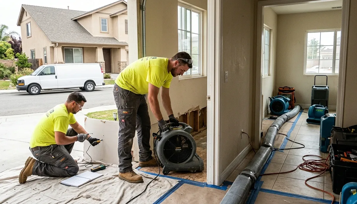 Water damage restoration team serving Moreno Valley, CA with professional water cleanup services