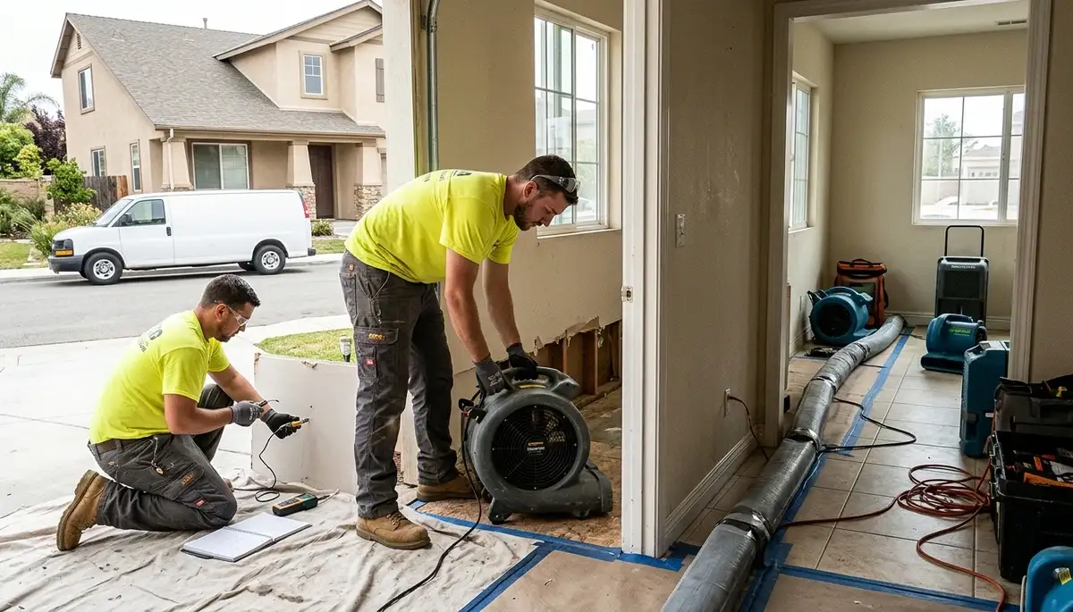 Water damage restoration team serving Moreno Valley, CA with professional water cleanup services