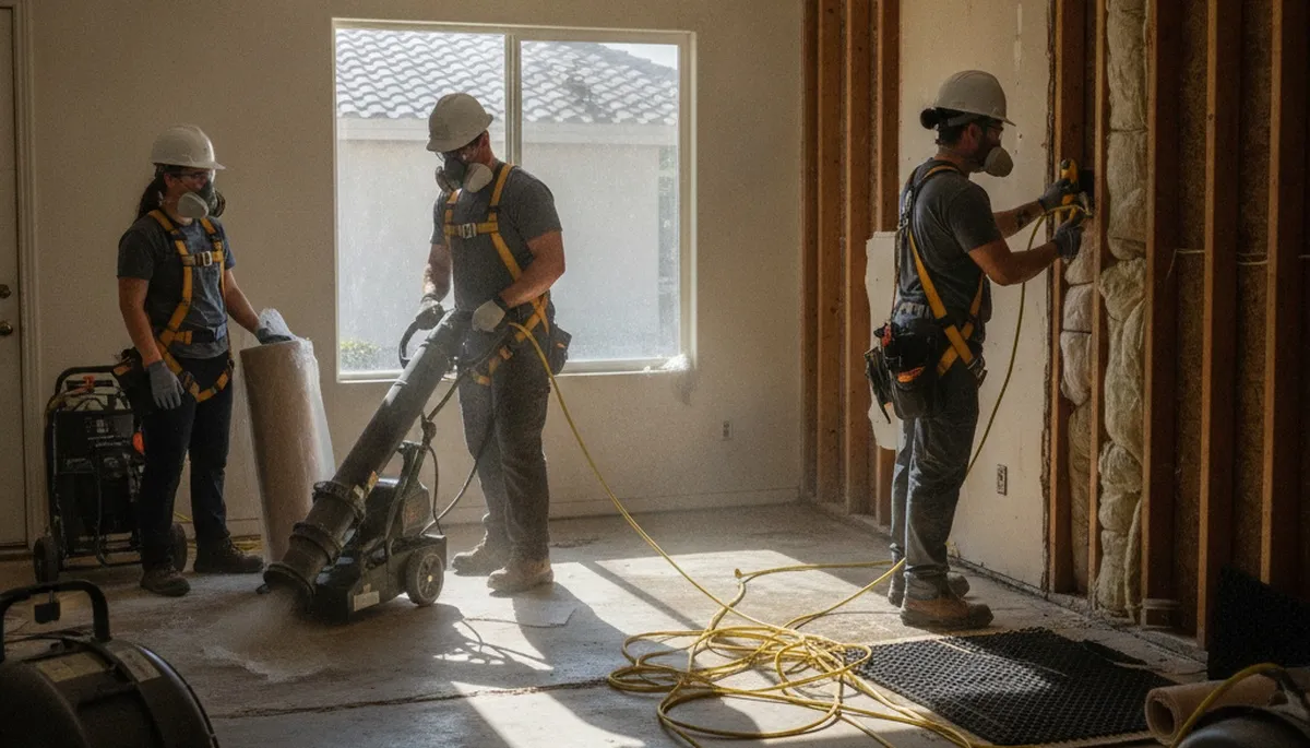 Water damage restoration team serving Moreno Valley, CA for emergency cleanup and repair