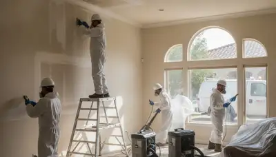 Water damage restoration team serving Moreno Valley, CA with professional cleanup equipment