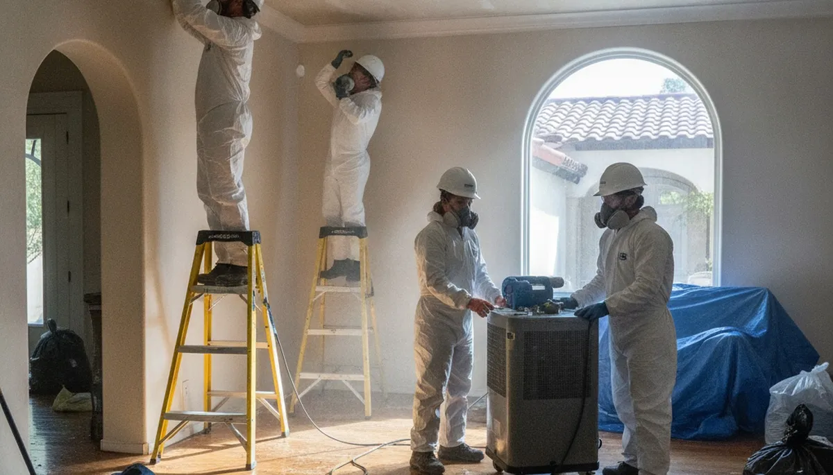 Water damage restoration team in Moreno Valley, CA providing professional cleanup and drying services