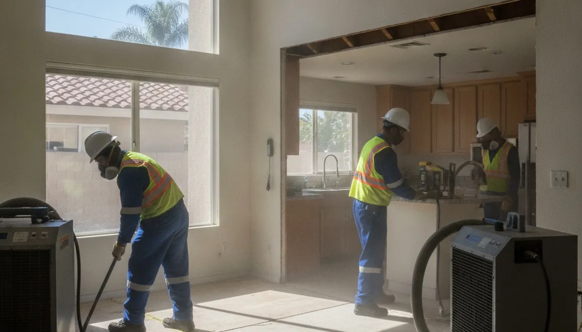 Water damage restoration team serving Moreno Valley, CA for emergency cleanup and repair