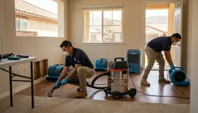 Water damage restoration team in Moreno Valley, CA handling property cleanup and drying